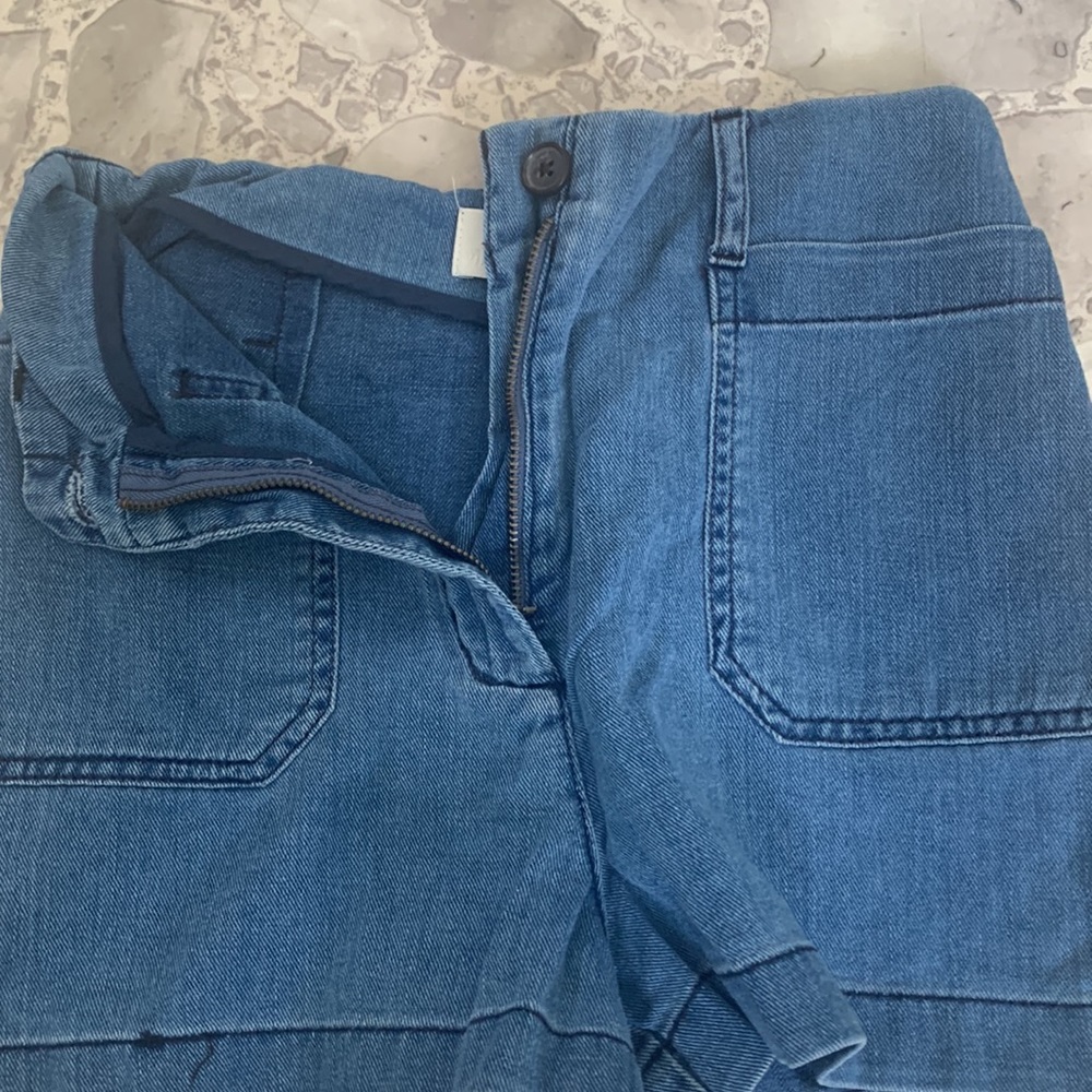 Aritzia Wilfred Free Naves Shorts soft denim high rise button zip fly size XS 00 - Picture 10 of 10